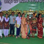 Cultural event at Saraswat Higher Secondary School, Godbhaga, Sambalpur, with students performing on stage.