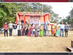 Inauguration ceremony of the Annual Athletic Meet 2024-25 with school dignitaries at Saraswat Higher Secondary School, Godbhaga.